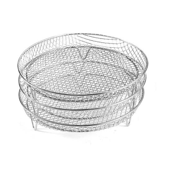 3Pcs Air Fryer Rack Stackable Dehydrator Racks Stainless Steel Basket Tray Accessories for Oven Microwave Baking Roasting