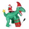 7.87ft Xmas Inflatable Santa Ride On Dinosaur Build In LED Lights Blow Up Xmas Decorations for