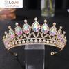 Fashion Baroque Luxury Crystal Ab Bridal Crown Tiara Water Drop Diadem Tiaras For Women Bride Wedding Hair Accessory