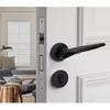 1 set of indoor silent door lock aluminum alloy Nordic minimalist bedroom split wooden door handle lock with key included