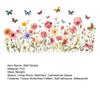 2 Sheets Living Room Wall Stickers Flower Butterflies Pattern Colorful Decals Self-adhesive Wall Art Murals Living Room Bedroom Decor