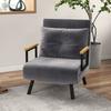 Relax Chair in Scandi Design, Reclining Chair, Reading Chair, incl. Cushion with Button Tufting, Black + Natural