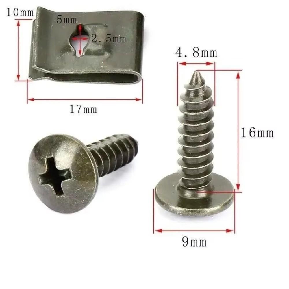 20/40/60Pcs Anti Rust U-Type Fastener Clips Iron Metal Screw Clips Car Accessories