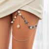 Сексуальное многослойное кисточное металлическое кольцо на ногу, цепочка для ноги, милая прохладная цепочка на бедро с монетами и листьями