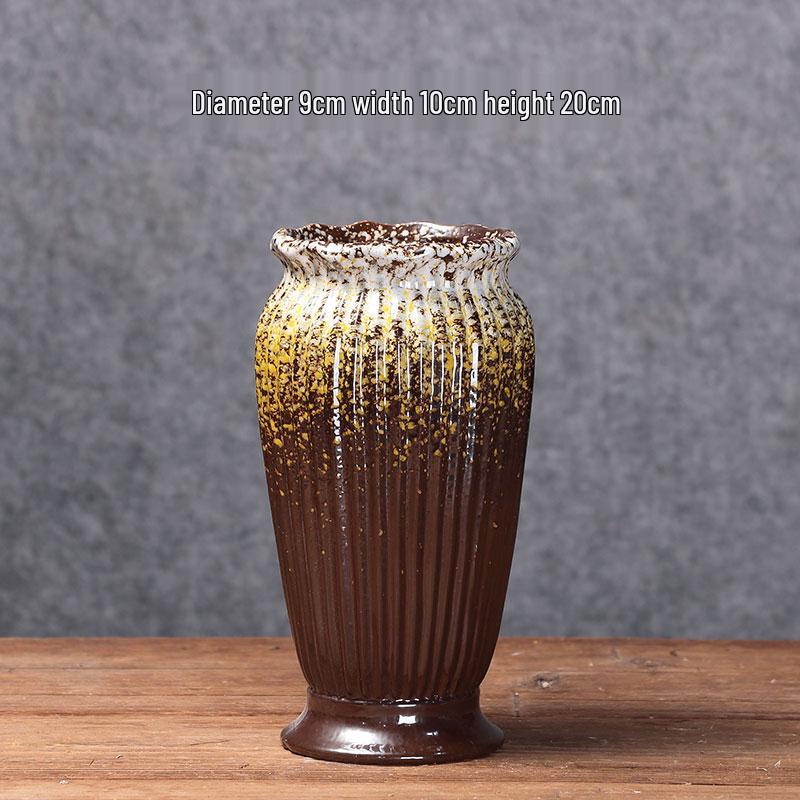 Европейская минималистичная керамическая напольная ваза для гостиной - Икебана и сухоцветы