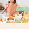 11Pcs Kitchen Playset Blender Set Educational Toy Fine Motor Interactive Pretend Play Wooden Mixer
