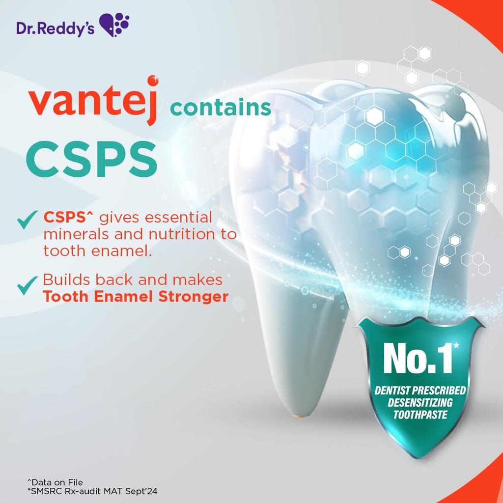 Vantej Toothpaste 50g Pack of 1 Non-Fluoridated Sensitive Teeth Mint Paste for Brighter Smile
