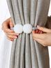 Curtain Clip Creative Curtain Strap Magnetic Buckle No Drilling No Hook Modern Simple Magnet Strap a Pair Of White Home Decorati