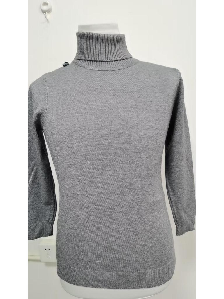 Мужской облегающий свитер с высоким воротом 2024 года для трансграничной торговли, тепло на осень/зиму.