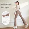 Костюм для йоги Juyitang High Elastic Slim Fit — спортивная одежда для бега телесного цвета с высокой талией.