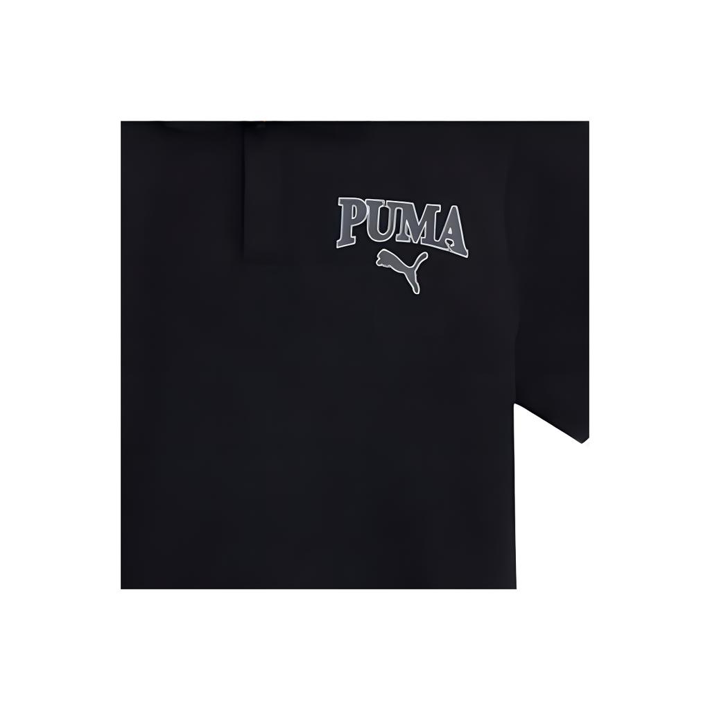 Puma Футболка-поло с логотипом команды и буквенным принтом, цветные блоки, дышащая, повседневная, спортивная, с коротким рукавом, мужская, черная 685574-01