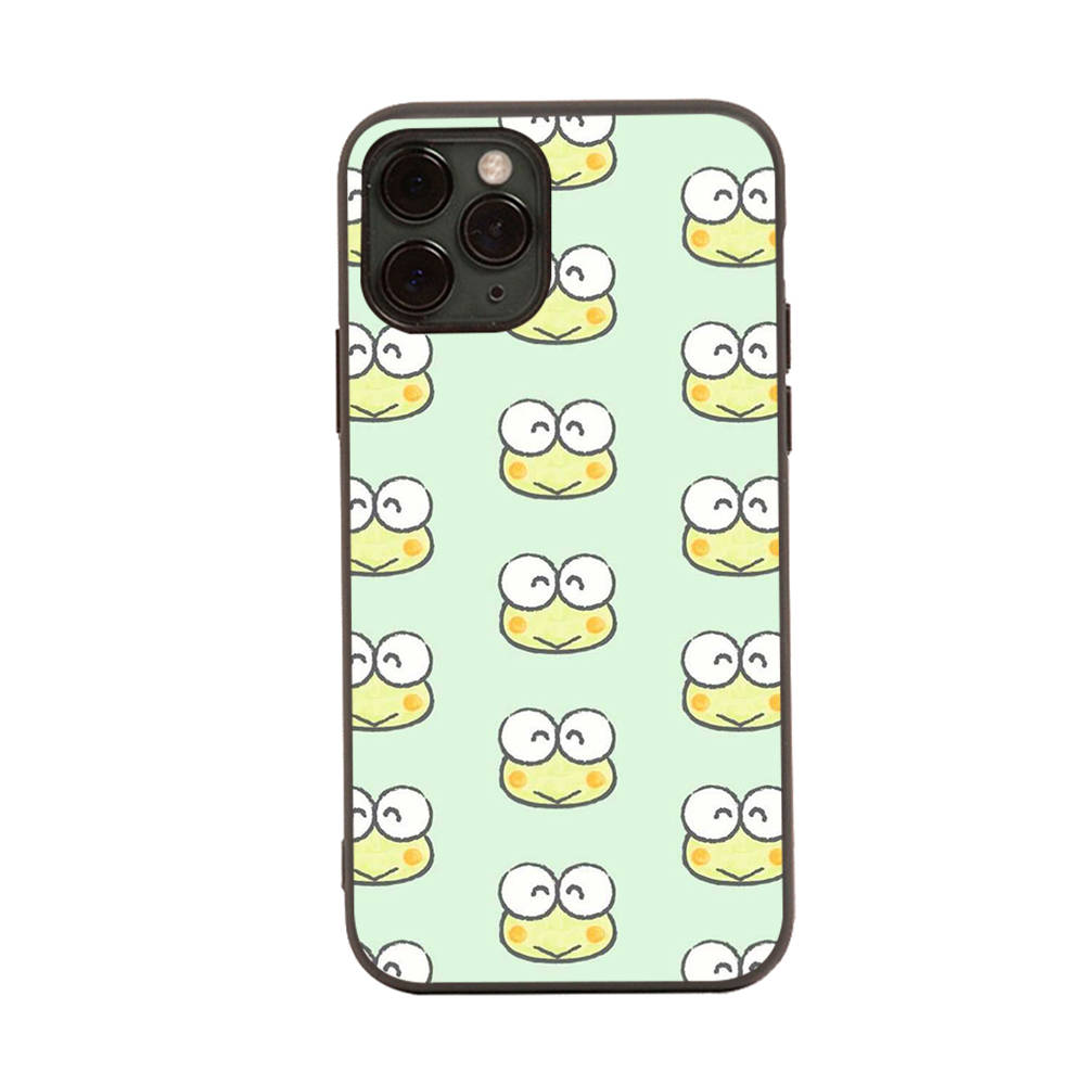 HK19 Lovely Keroppi Black Sofe Case for iPhone 16 15 Plus 14 13 Pro 8 SE XR XS Max P30 Nova 5T Y5P Y6 Y7 Y8P Y9 Realme C30 C33 C31 VIVO Y36 V27