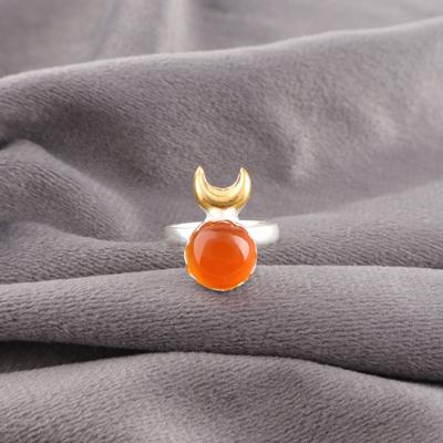 Сердолик Драгоценный камень 925 Проба Серебряные украшения Ручной работы Кольцо Подарок на годовщину RR-58-35
