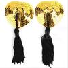 1 Or 2 Pair Women Sexy Sequin Nipple Covers With Tassels Heart Shape Nipple Stickers Pasties Sex Product Chest Stickers