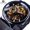 FORSINING Men's  Watch Full  Stainless Steel Transparent Automatic Mechanical Watch Skeleton Steampunk Clock Men Relogio