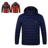 New Four-Zone Heated Cotton Jacket with Hood, Outdoor Unisex Warm Electric Jacket