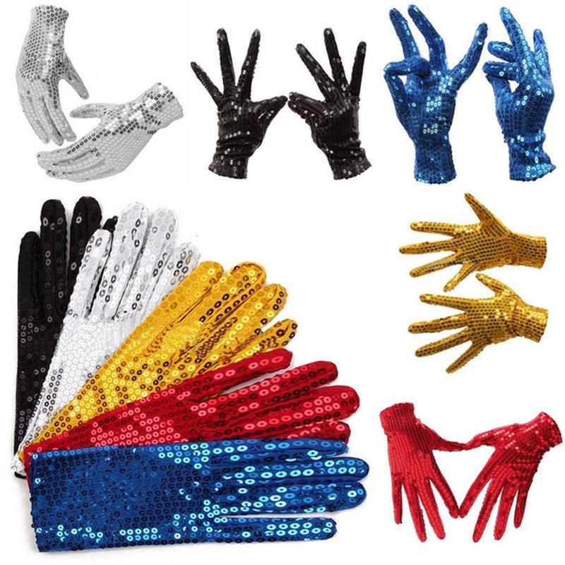 1 Pair Child Sequin Show Jazz Gloves Dance Glitter Rave Costume Party Halloween Dance