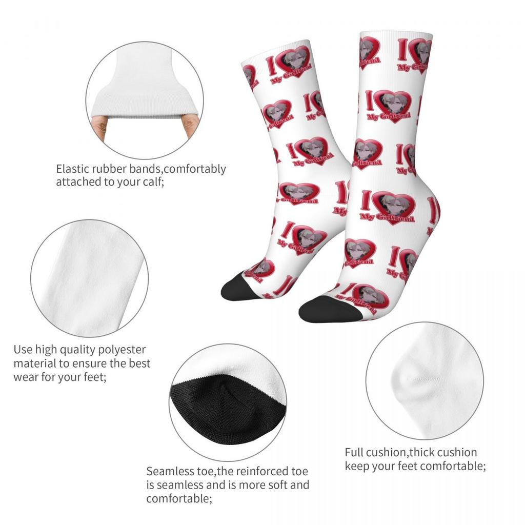 Новые мужские носки Honkai Star Rail I Love My Girlfriend Sock Game Anime Высококачественные женские чулки Весна Лето Осень Зима