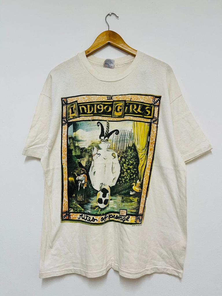 Vintage 90’s Indigo Girls 1992 Folk Music T-Shirt / Female Band / Tour / White / XL