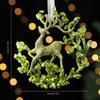 3D Lightweight Festive Green Glitter Detail Pendant PC Christmas Tree Snowflake Ornaments For Indoor Home Living Room Wall