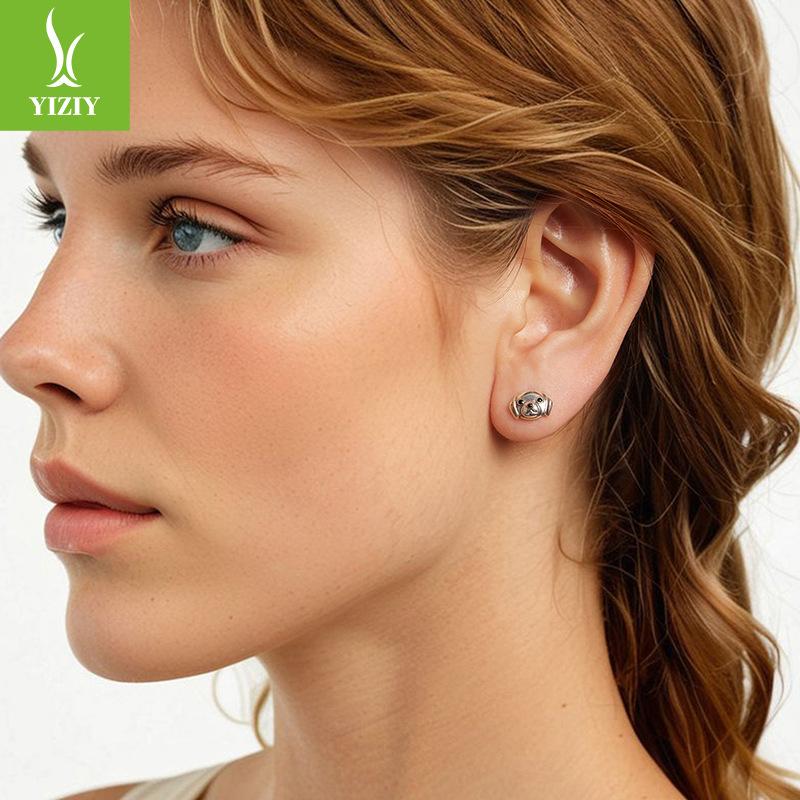 S925 Sterling Silver Labrador Stud Earrings Cross-Border Fashion Exquisite Cute Puppy Ear Jewelry