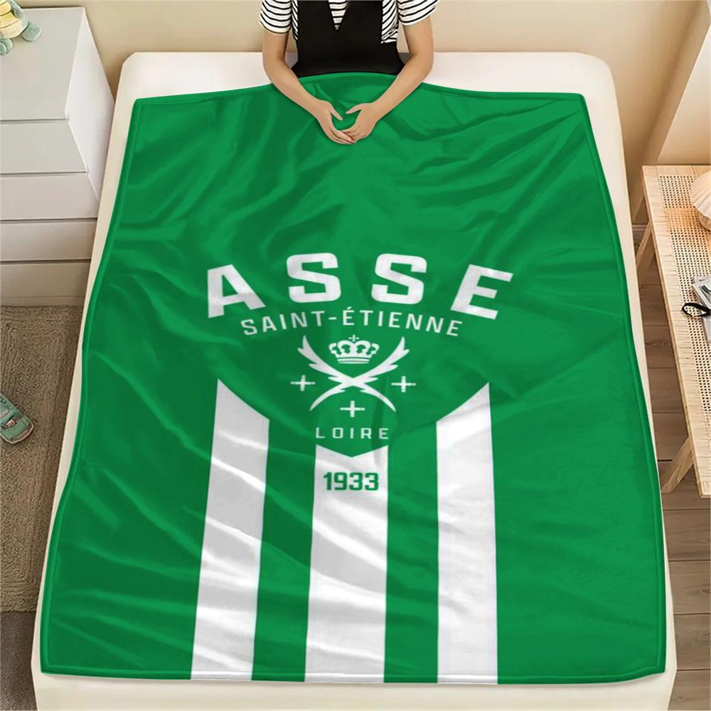 1Pc AS Saint-Étienne Print Flannel Blanket High Quality Warm Comfortable Cover for All Seasons Perfect for Gifts Home Decor
