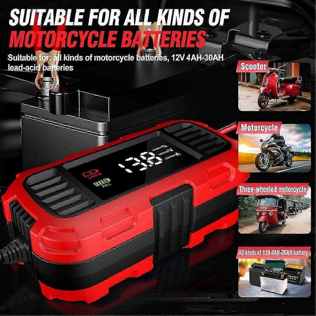 12V 2A Car Battery Charger Digital Display Smart Battery Charging Tool Trickle Charger Maintainer fo