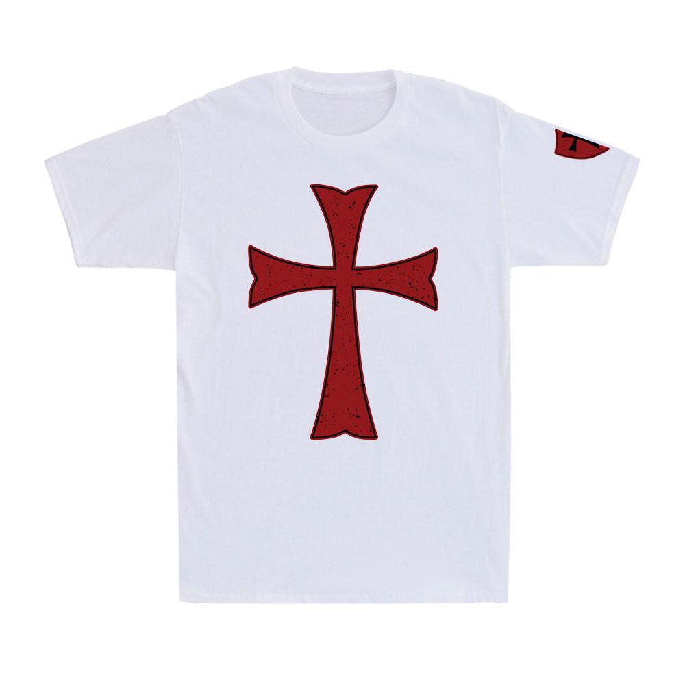 Deus Vult Knights Templar Red Cross Crusader Jesus Vintage Unisexs Cotton TShirt