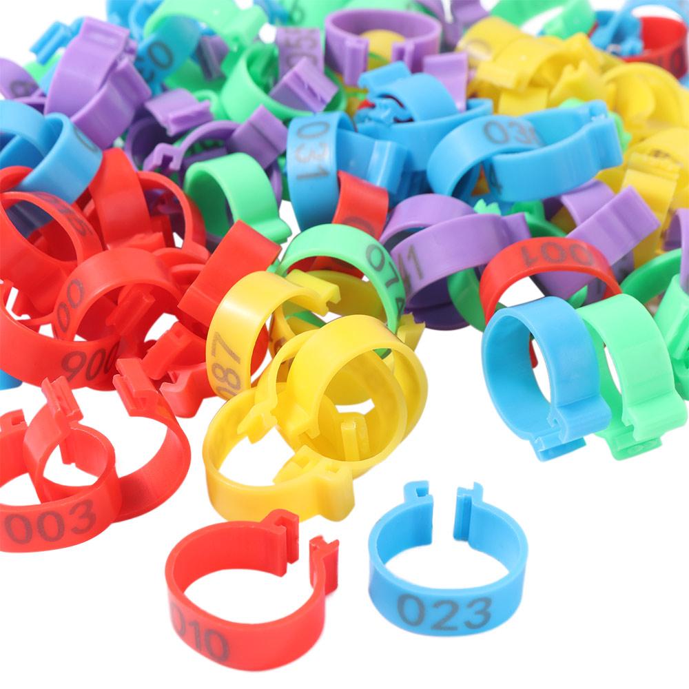 100 шт. Портативные пластиковые кольца для ног птицы 16/20 мм с номером, буквой, 5 цветов