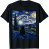 Cat Starry Night Van Gogh Cat For Cat Lover Cat Mom Cat Dad T-Shirt
