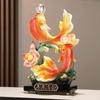 Chinese Feng Shui Fish Statue Tabletop Ornament Resin Holiday Gift Decorative Carp Leaping Koi