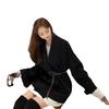 Women's Autumn and Winter New Thickened Cotton Double-sided Woolen Coat Loose Tie Woolen Coat Free Belt Acrylic