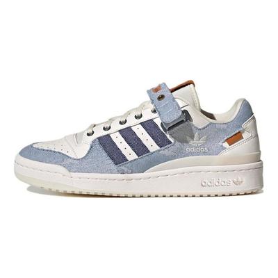 Forum Low Blue Cloud Белые кроссовки унисекс Темно-синие HQ6334