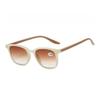 High Quality Large Framed Square Tea Colored Reading Sunglasses Women'S Men'S Lightweight Comfortable Eyeglasses 0 To +4.0
