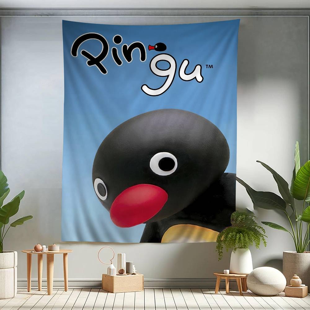 Cartoon Cute PPingu Penguin Colorful Tapestry Wall Hanging Bohemian Wall Tapestries Mandala Wall Hanging Sheets