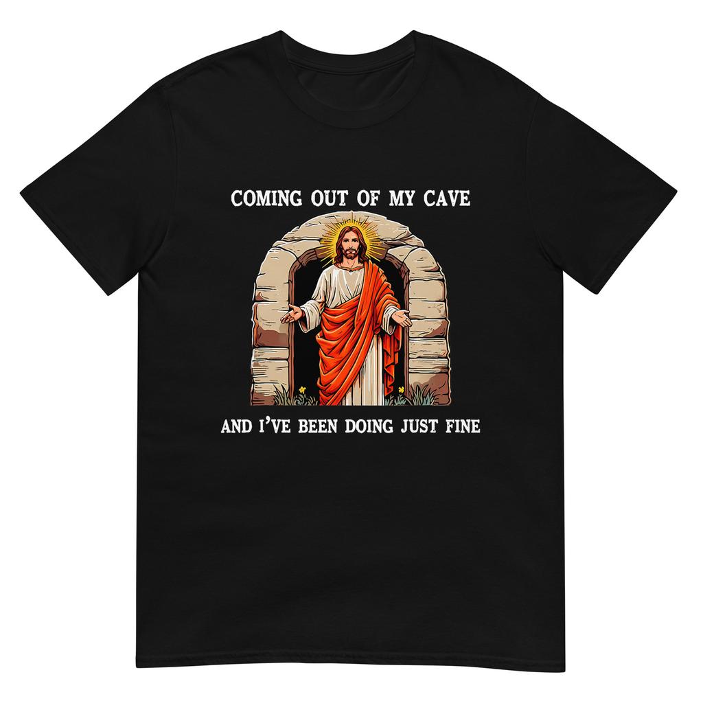 Funny Easter Jesus Coming Out Of My Cave Retro Humor Easter TShirt
