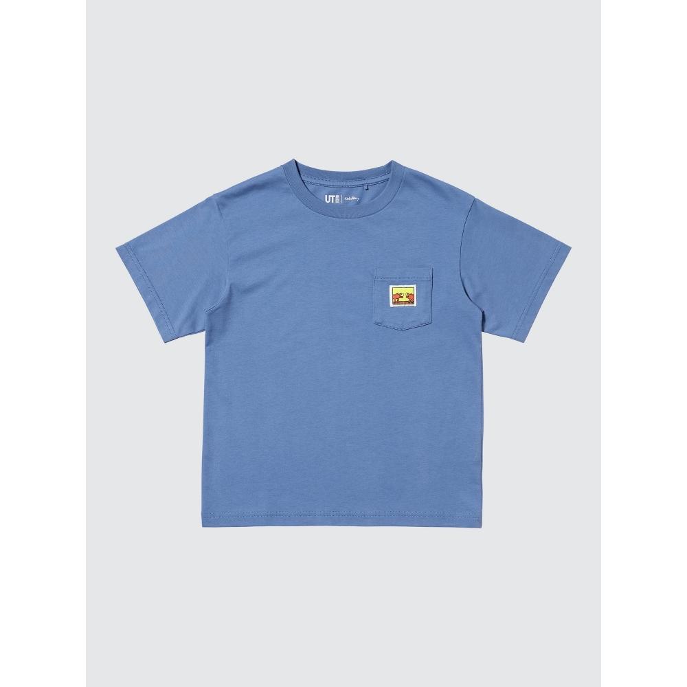 Uniqlo Детская футболка с графикой в стиле поп-арт Нью-Йорка, с коротким рукавом, Кит Харинг C