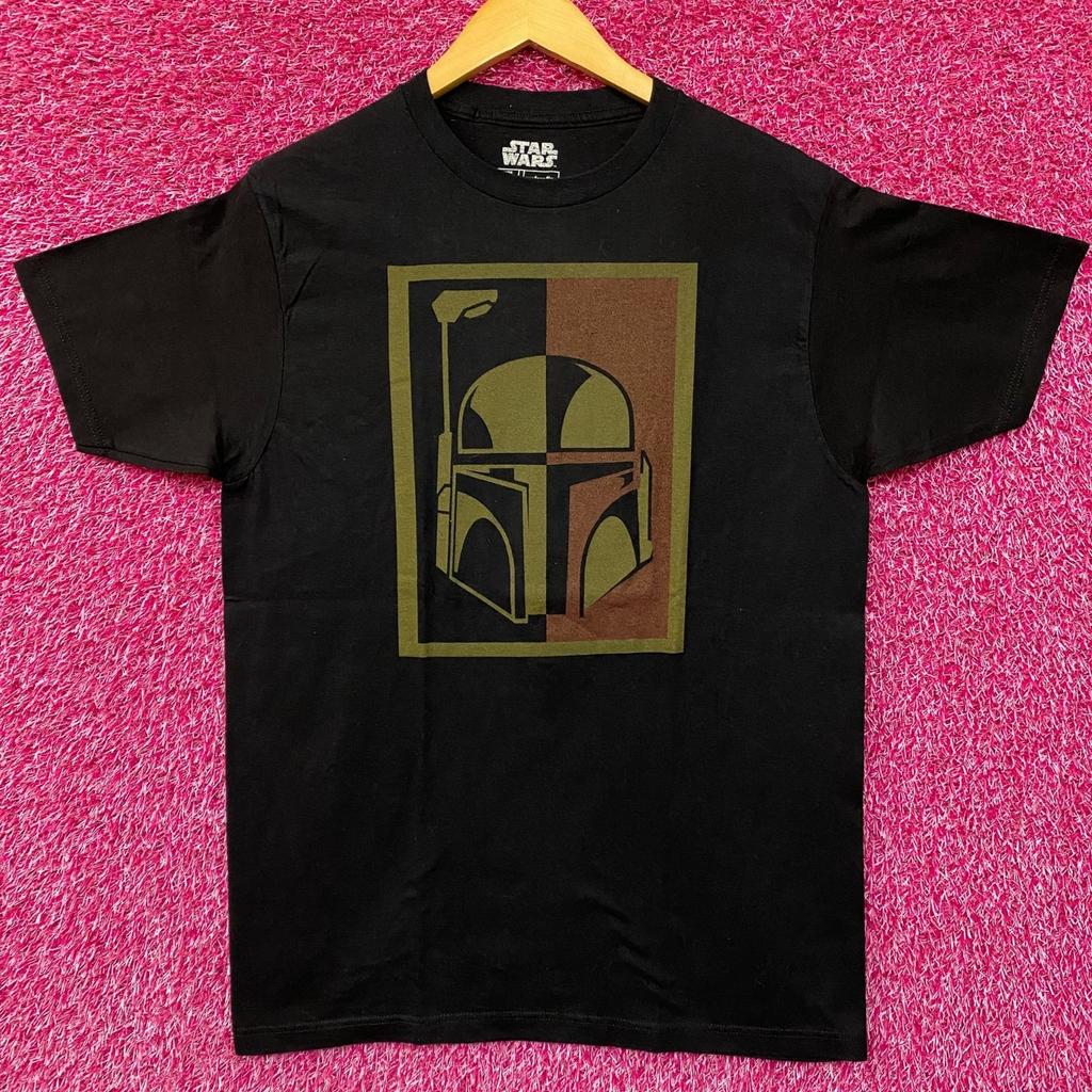 Star Wars Boba Fett Helmet Graphic Design T-Shirt Medium