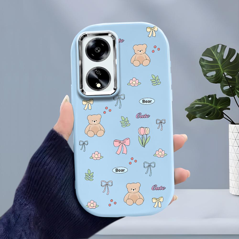 Solid Color Silver Edge Lens Soft Liquid Silicone Shockproof Phone Case for iPhone Samsung Huawei Honor Xiaomi Redmi OPPO Realme Vivo Infinix Tecno