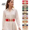 Elastic Girdle for Women Fashion 75cm Women's Waist Belt, Wide Stretch Fashionable Belt with Waistband Daily Wear Geometric Metal Buckle, Dress Corset