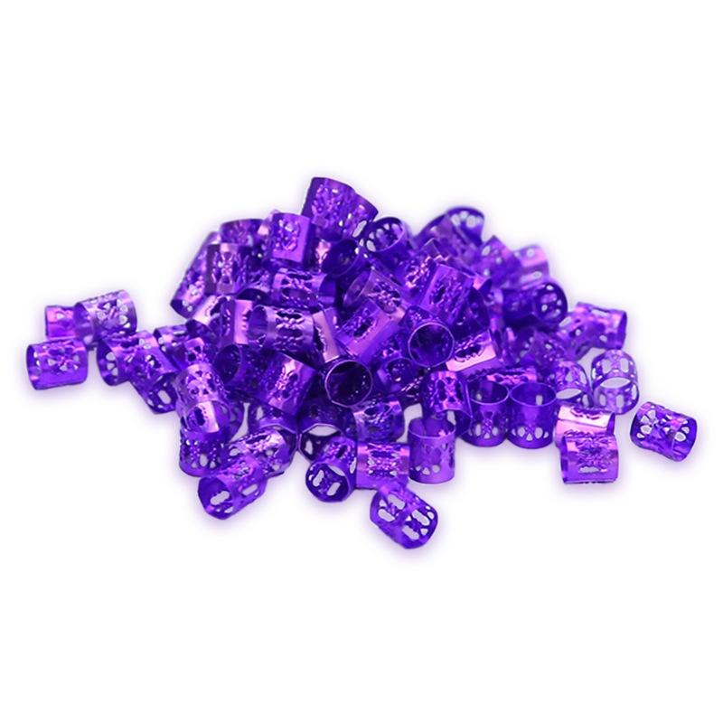 100 шт., модные серебряные полые металлические кольца для волос, косички, дреды, бусины, манжеты для волос, трубка для страха, очаровательные дреды для DIY, аксессуары для волос