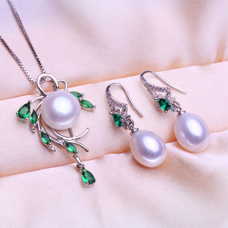 seniko Модные листья и листья, ожерелье, серьги, комплекты украшений из пресноводного жемчуга для женщин, ожерелье из пресноводного жемчуга, жемчужные серьги