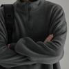 Новый осенне-зимний флисовый топ с воротником-стойкой и бархатной утепленной однотонной толстовкой с воротником-стойкой на половину молнии