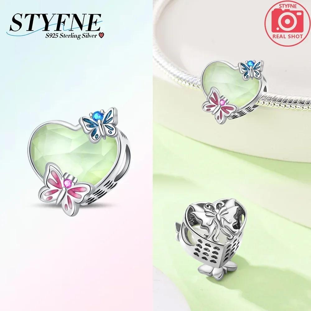 Exquisite New Cute Copper Chameleon Luminous Firefly Butterfly Charms Beads Fit Original Bracelets Fine Diy Jewelry