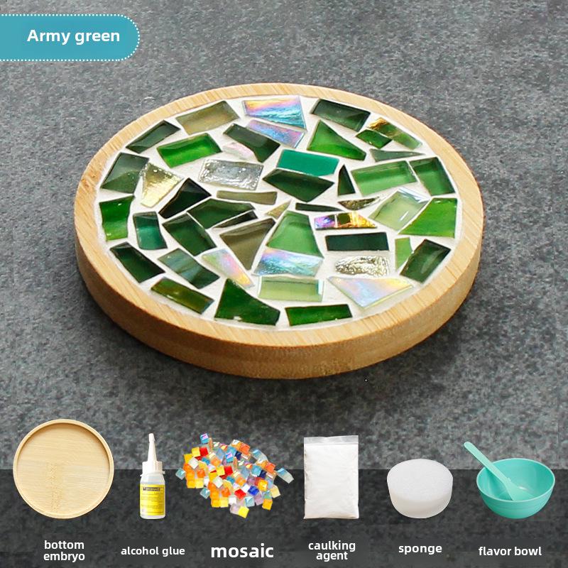 Bamboo Mosaic Coaster DIY Kit for Students and Kids