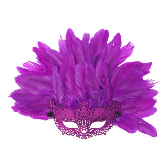 Feather Masquerade Masque for Women Venetian Half Face Masque with Feather Mardi