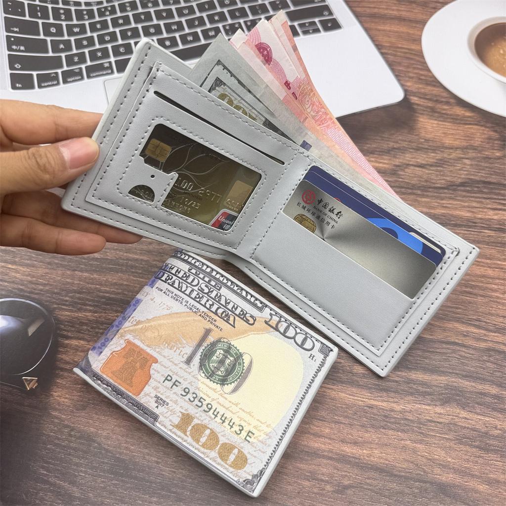 Мужские кошельки с рисунком 100 долларов США Мужской кожаный кошелек с держателем для карт Карман для мелочи Кошелек для мужчин Cartera Hombre
