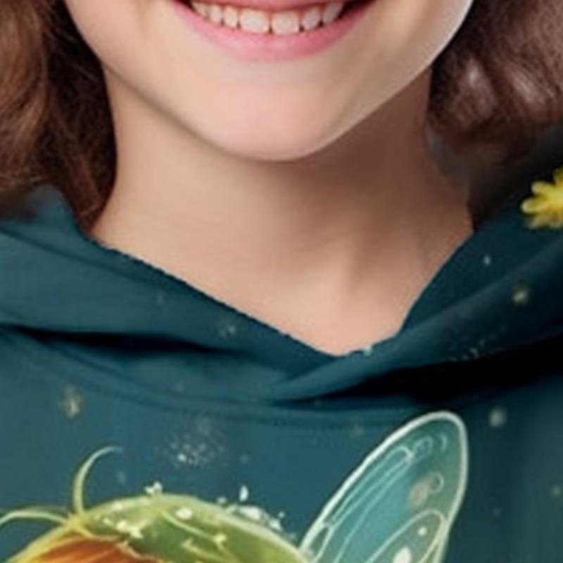 Girls' 3D Cartoon Hoodie Pullover Long Sleeve 3D Print Fall Winter Active Fashion Cute Polyester Kids 3-12 Years Outdoor Casual Daily Regular Fit