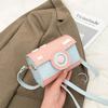 Mini Funny Square Bag PU Contrast Color Crossbody Bag Portable Camera Shoulder Bag  Outdoor