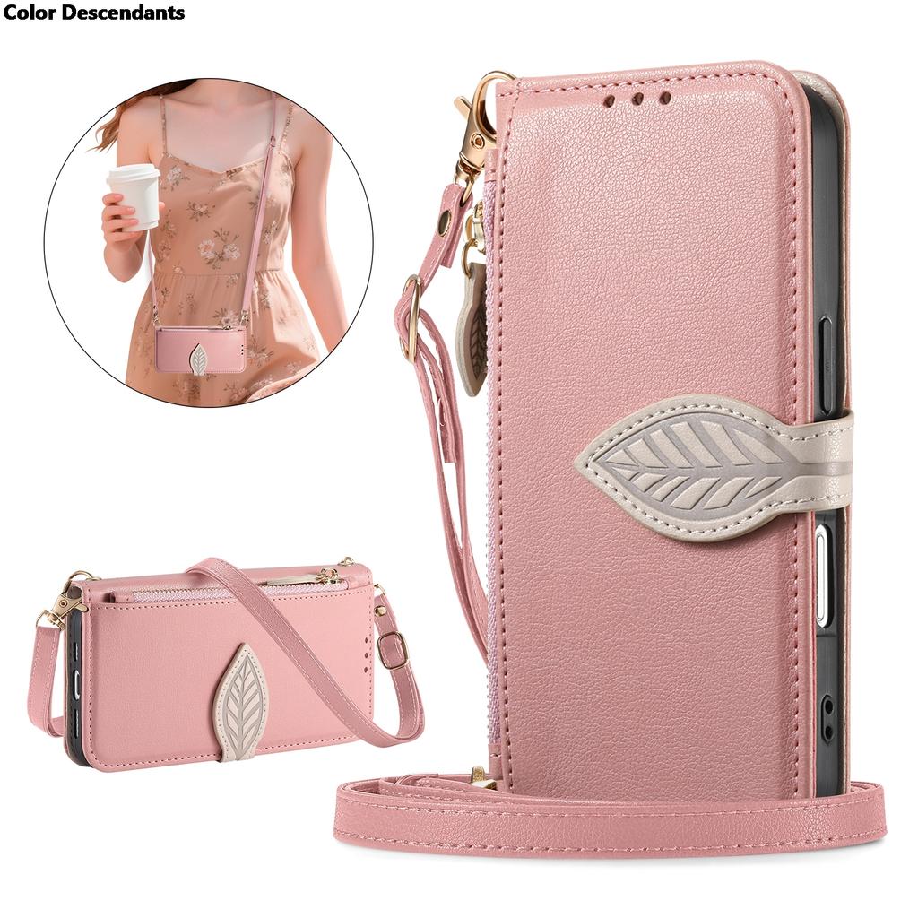 Leaf Buckle Crossbody Lanyard Wallet Case For Infinix Note Hot 50 Pro Plus Spark 20C Card Holder Luxury Leather Phone Cover Bags